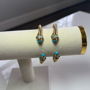 Turquoise and Gold Women's Bracelets. Stackable. Price is for one bracelet.